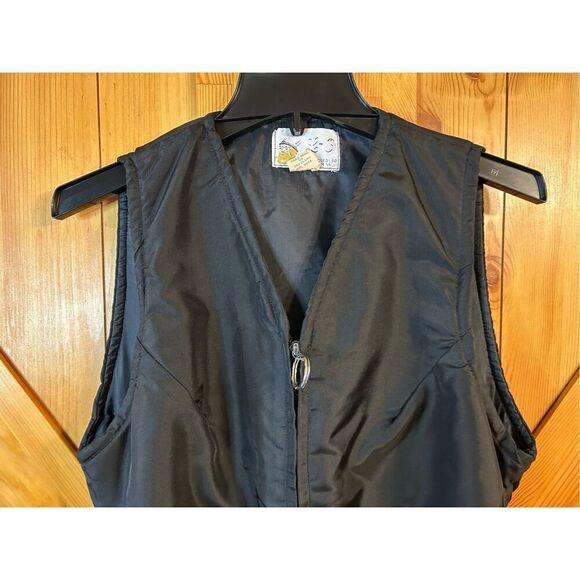 Vtg 1970 Polaris Snow Pants Bib Snowmobile Suit Ski Overall Black Blue Rare Knit - Picture 4 of 11